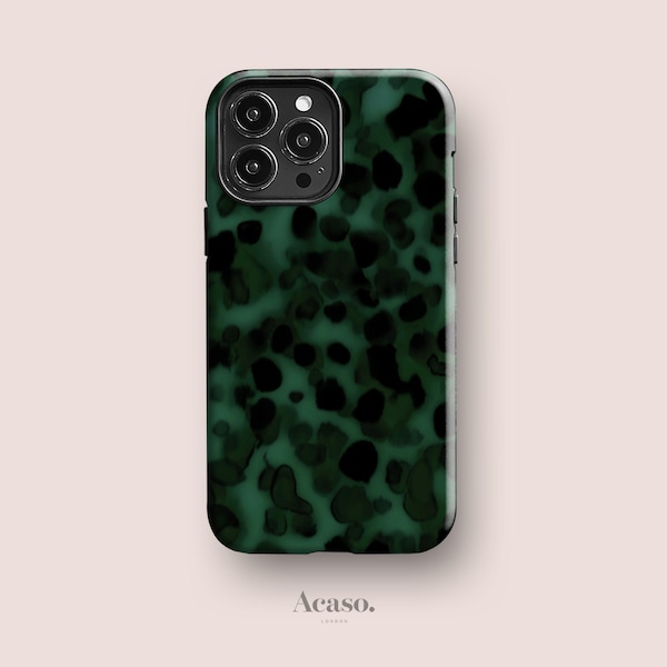 Dark Green Tortoise Phone Case for iPhone 15 Pro, iPhone 14, iPhone 13, iPhone 12 & More Animal Print Cases