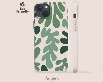 Étui pour portable écologique MATISSE | Étuis biodégradables pour iPhone et modèles Samsung | Respectueux de l'environnement, bambou, Matisse, vert