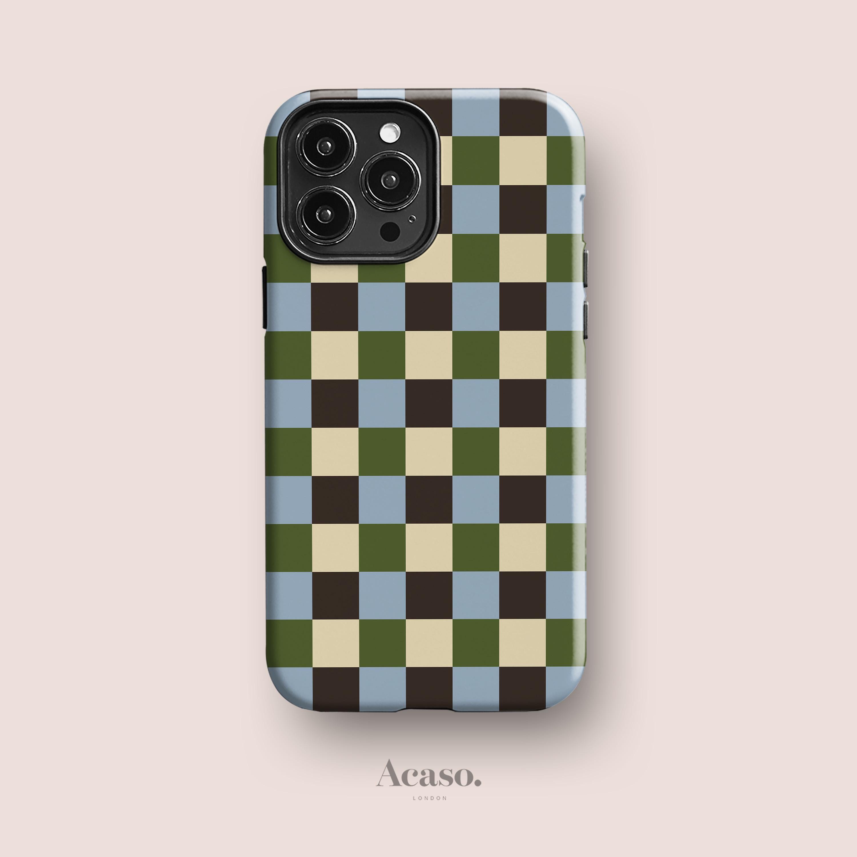 Fall Moss Checker Case for iPhone 16, iPhone 15, iPhone 14, iPhone