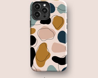 ABSTRACT DOTS Phone Case for iPhone 14, iPhone 13 Mini, iPhone 12, iPhone 11 Case | Boho, Geometric, Pastel, Teal