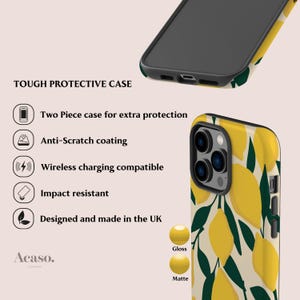 Funda para teléfono con diseño de limones para iPhone 17, Galaxy S25 y Pixel 10 imagen 4