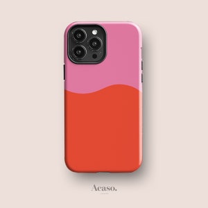Pink Wave Case for iPhone 16 Pro Max, iPhone 15, iPhone 14 Plus, iPhone 13 Mini, iPhone 11 & More Geometric Phone Cases
