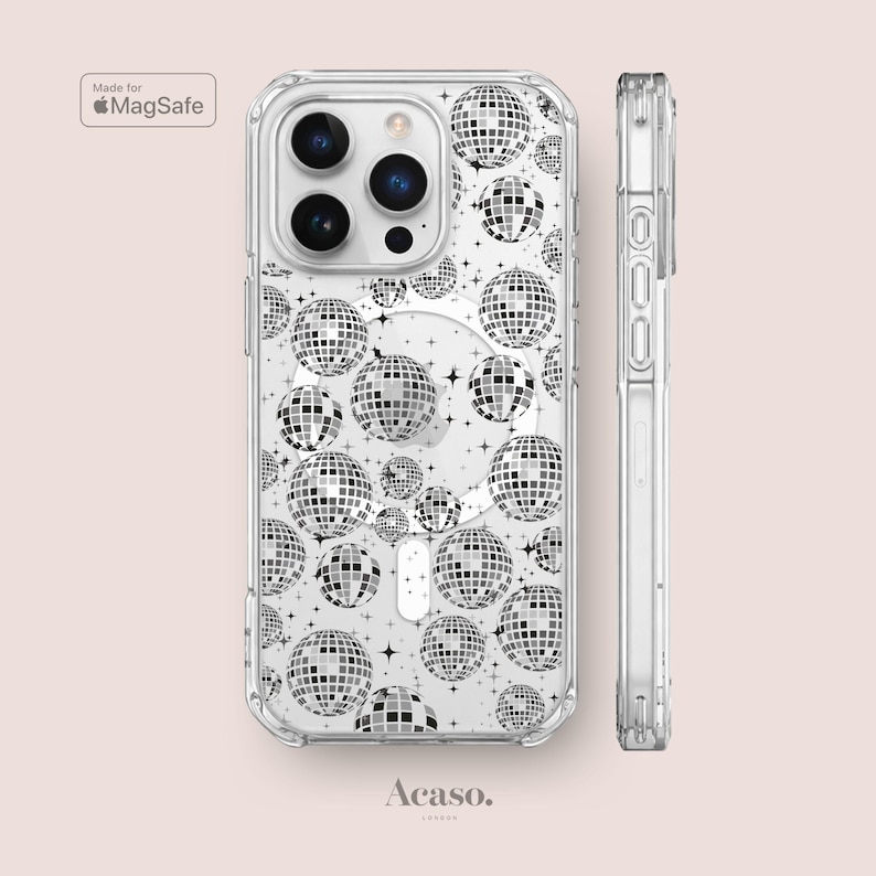 Disco Ball Impact Resistant Clear Case for iPhone 17, 16, 15 & 14 image 1