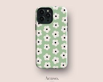 Tough iPhone Case Mint Flowers for iPhone 15 Pro, iPhone 13, iPhone 12, iPhone 11, iPhone SE and More Models