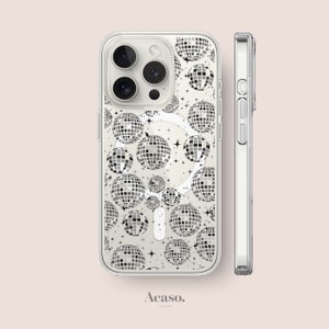 Disco Ball transparant MagSafe-hoesje voor iPhone 15 en 14, slagvaste telefoonhoesjes van AcasoLondon