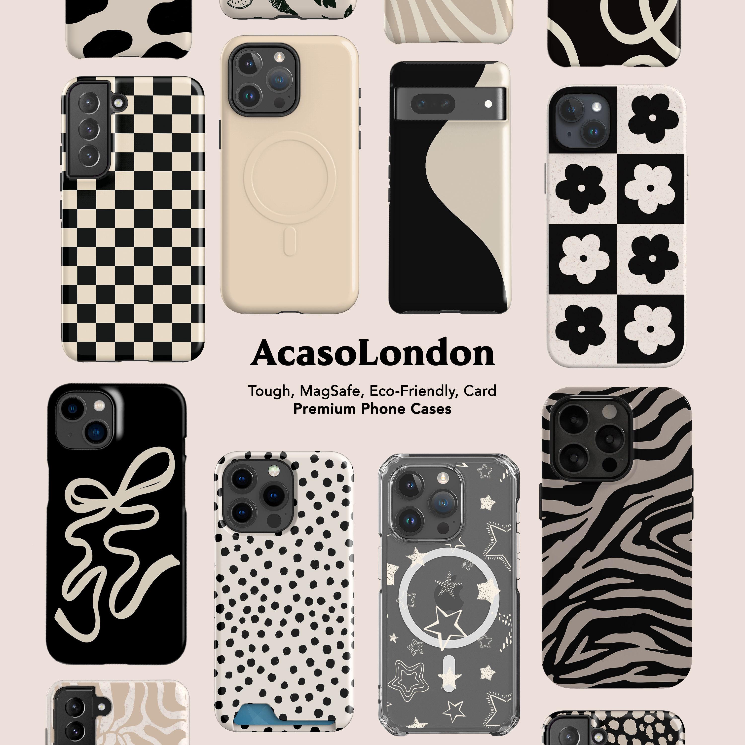 Cocoa Brown iPhone 15 Case, Checkered Phone Case for iPhone