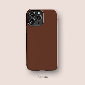 SOLID BROWN Phone Case for iPhone 13, for Samsung S23 and Google Pixel 7, All Models | Block Colour, Plain, Chocolate