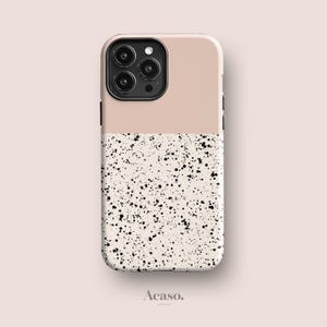 GEO SPECKLED Phone Case for iPhone 15, iPhone 14, iPhone 13, iPhone 11 and More Models - Ink, Freckled, Spots in Pink Dew