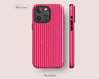 横縞模様のライトピンク＆ライトブルー iPhone 17 / 16 / 15 / 14 / 13