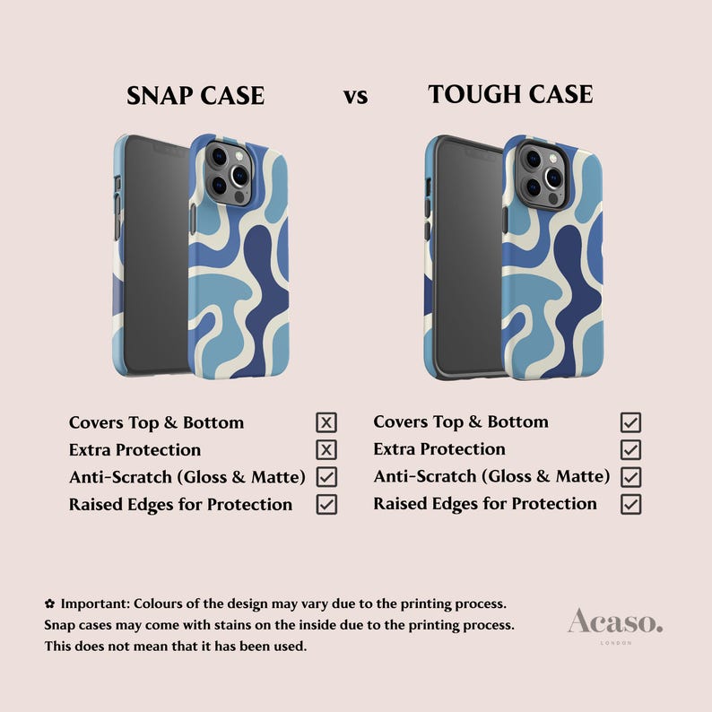 FUNKY WAVES-telefoonhoesje voor iPhone 14, iPhone 13 Mini, iPhone 12 Pro, iPhone 11, meer modellen | Golvende lijnen, blauw afbeelding 5