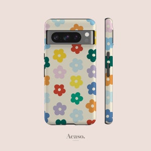 Floral Google Pixel 9 Phone Case - Cases for Pixel 7, Pixel 6, Pixel 5, Pixel 4a 4G and Pixel 4 & More Retro Aesthetic Cases by Acaso