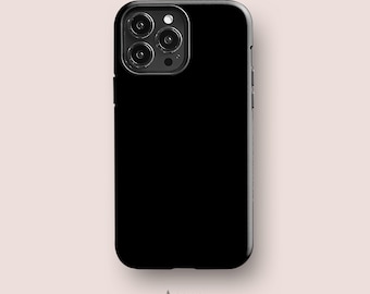 Solid Black Tough Case for iPhone, for Galaxy and Pixel Series, More Plain Colour Premium Phone Cases