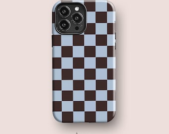 Cool Brown Check Case for iPhone, Galaxy, Pixel Series & More Aesthetic Phone Case