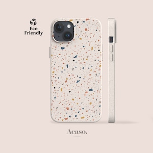 Terrazzo Eco Phone Case for iPhone 12 and for Samsung S20 Models | Bio Case, Eco-Friendly Cases, Bamboo, Terrazzo Pattern, Minimal