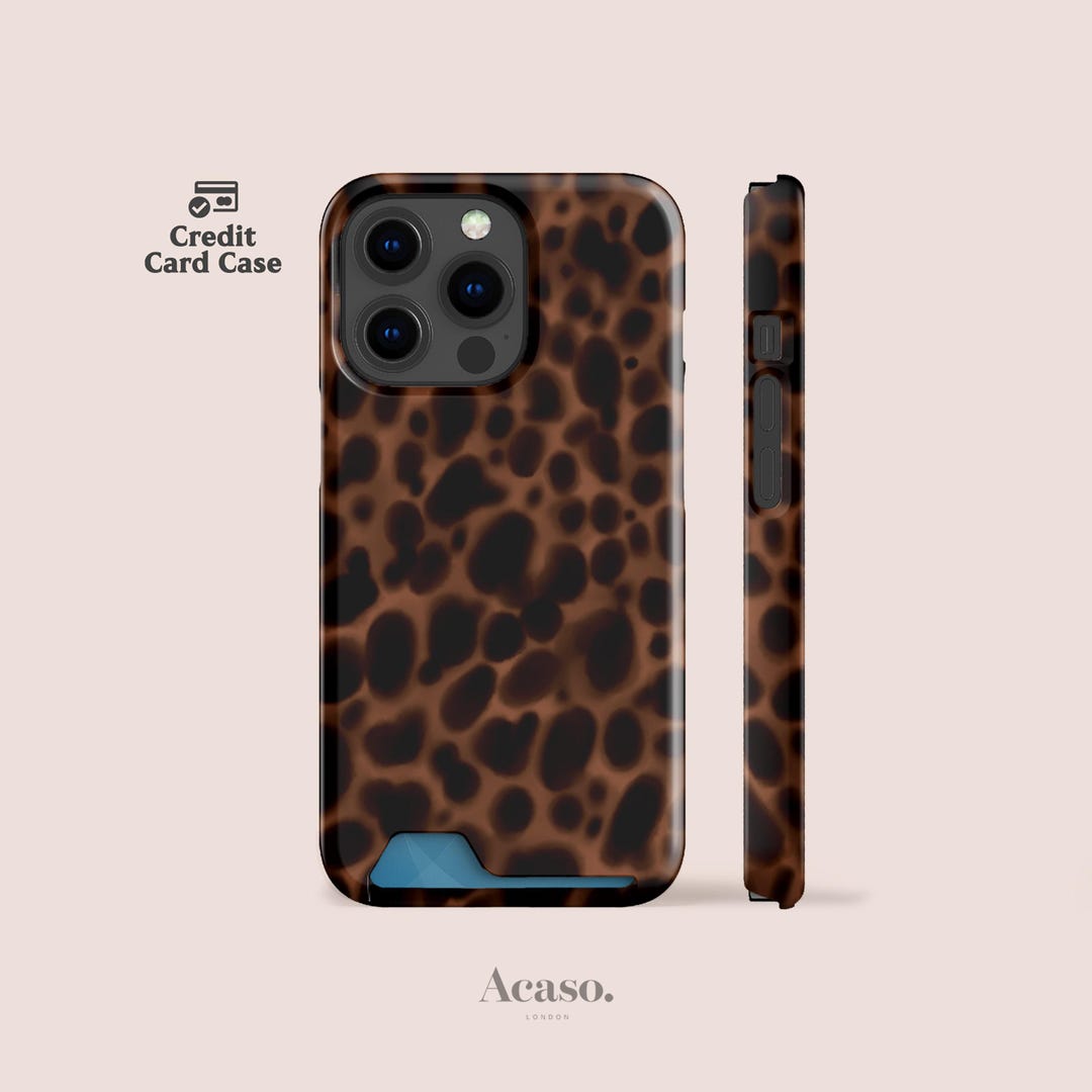 Tortoise Shell Card Case for iPhone and for Samsung Models