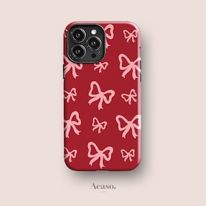 Pink Ribbons Case for iPhone 16, iPhone 15 Pro Case, iPhone 14 Plus Case, iPhone 11 Case & More Cute Cases by Acaso