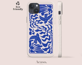 Blue Swallows Eco Phone Case for iPhone 13, iPhone 11 and for Samsung S20, More Models - Bamboo Eco-Friendly Cases