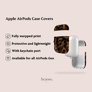 Dark Tortoise AirPods Case Cover for AirPods Pro 1,2 and AirPods 1, 2, 3 Generations - Apple AirPod Cases in Brown zdjęcie 3