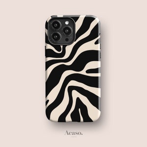 ABSTRACT Zebra Print Phone Case | iPhone 14 Pro Case, iPhone 13 Case, iPhone 12 Case, iPhone 11, More Models | Black White, Animal, Striped