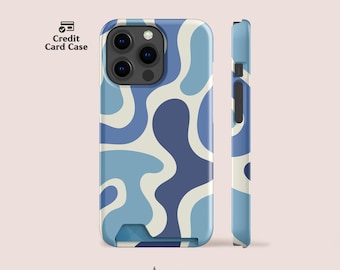 Funky Blue Credit Card Case for iPhone 16, iPhone 15, iPhone 14, iPhone 13 & More Card Holder Phone Cases by Acaso London