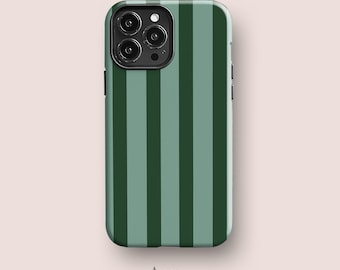 Mint Striped Case for iPhone 17 Pro, iPhone 16 Plus, iPhone 15 Pro, iPhone 14, iPhone 13 Mini & More Trendy Phone Cases