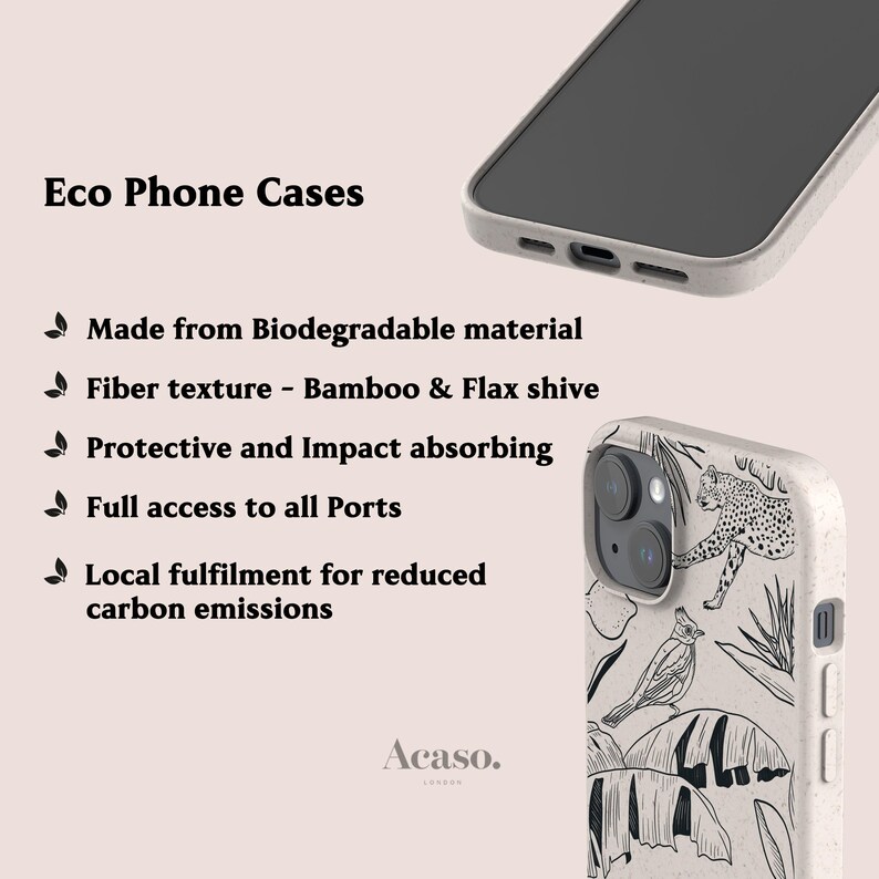 Eco-Friendly Case for iPhone 16, for Galaxy S25 & More Biodegradable Cases Made with Bamboo image 2