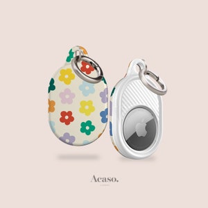 Floral Apple AirTag Cover with Ring Chain for Luggage, Bags, Pet Collars & More Unique Designs AirTag Cases