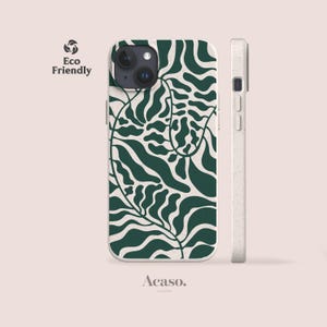 Organic Leaves Eco Green Phone Case for iPhone 15 Pro, iPhone 14 Pro, iPhone 13, iPhone 11 and More - Bio Plastic Free Cases