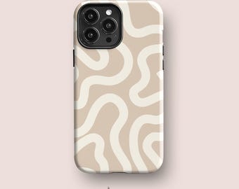 Boho Line Art Phone Case, Minimalist Design