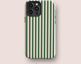 Resort Stripes Phone Case for iPhone 13, iPhone 11, Google Pixel 6, Pixel 5 and for Galaxy S22, More Models in Green