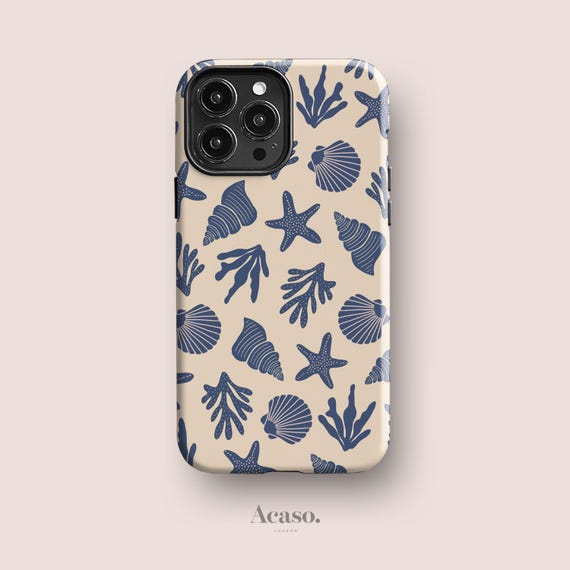 iPhone・スマホケース Shell Phone Case CORALS AND SHELLS Phone Case | Sea Shell Case for iPhone 14