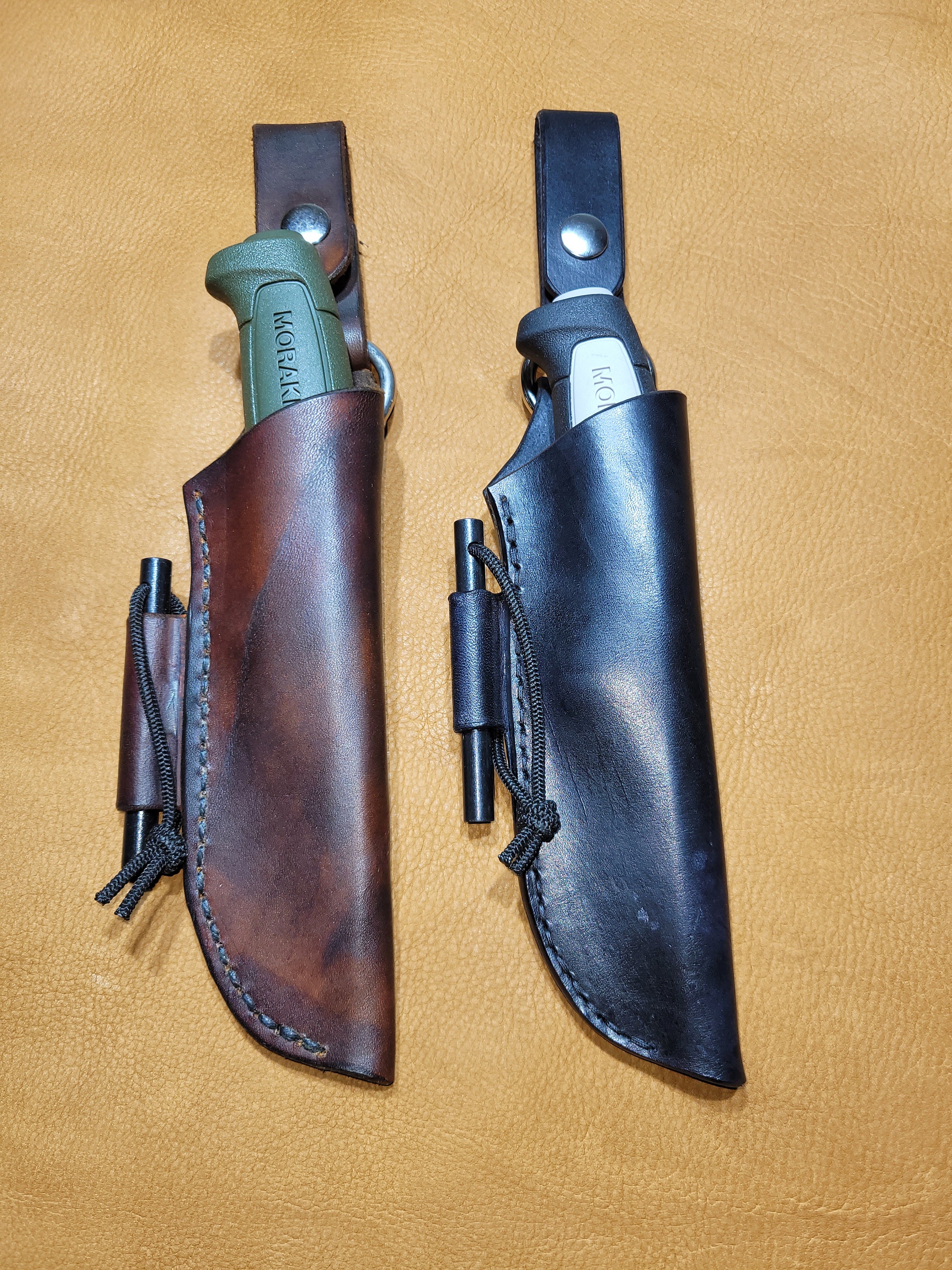 ELW Full Grain Leather Mora Knife Sheath with Belt Loop - Protect