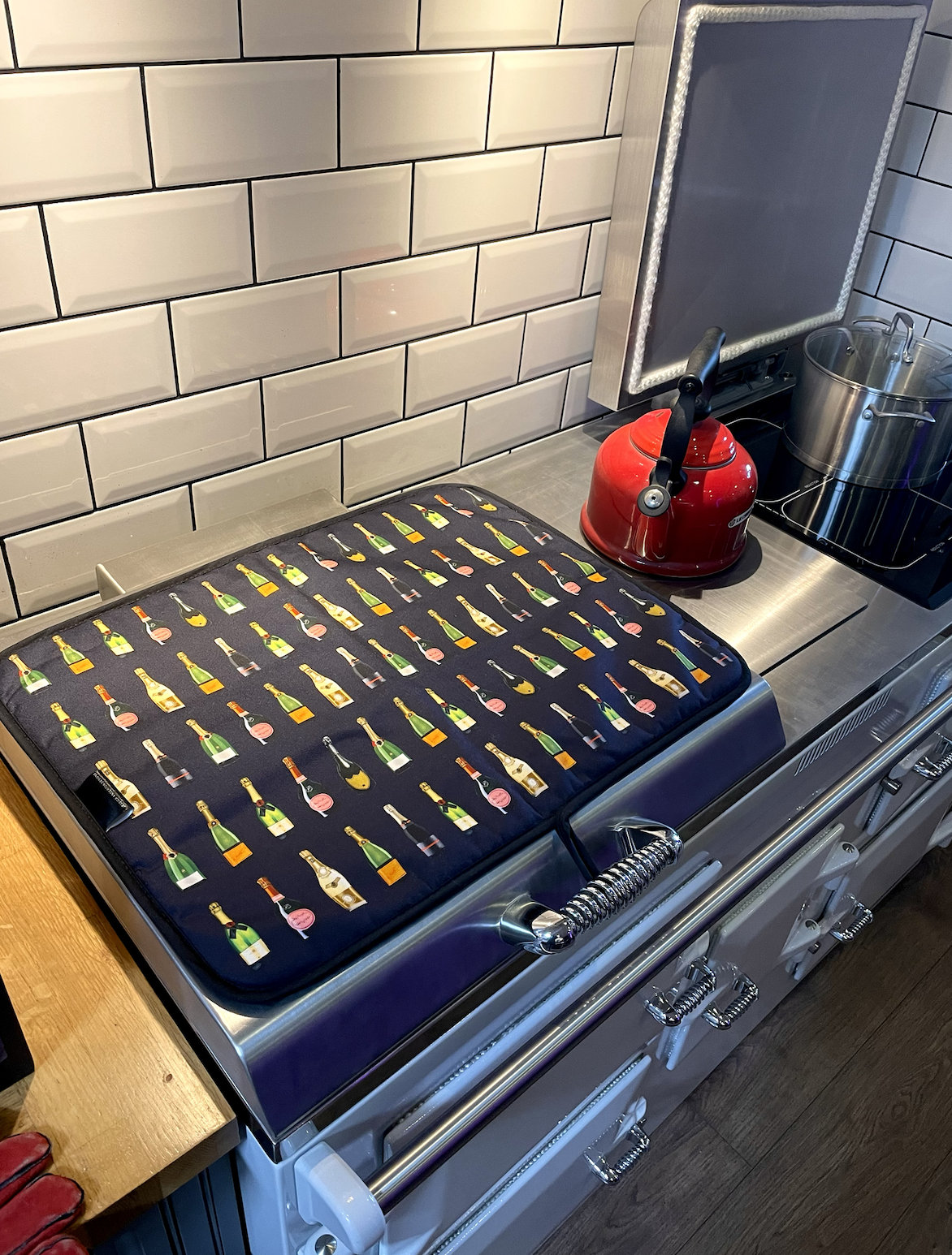Everhot Hob Covers Champagne Handpainted Design Terry Towelling