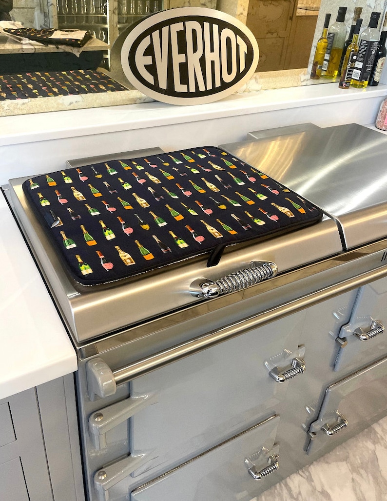 Everhot Hob Covers Champagne Handpainted Design Terry Towelling