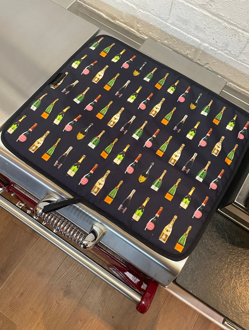 Everhot Hob Covers Champagne Handpainted Design Terry Towelling