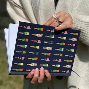 Champagne Inspired Hardback Lined Notebook A5 Size Made in the UK stationary gifts journal writing reading