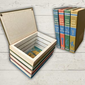 Junior Classic Vintage Hohlbücherstapel - geheimes Aufbewahrungsbuch - verstecktes Fachdekor - Magnetverschluss