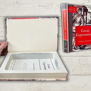 Hidden Book Safe – Handmade Hollow Book with Magnetic Closure | Real Repurposed Vintage Book | Great Expectations
