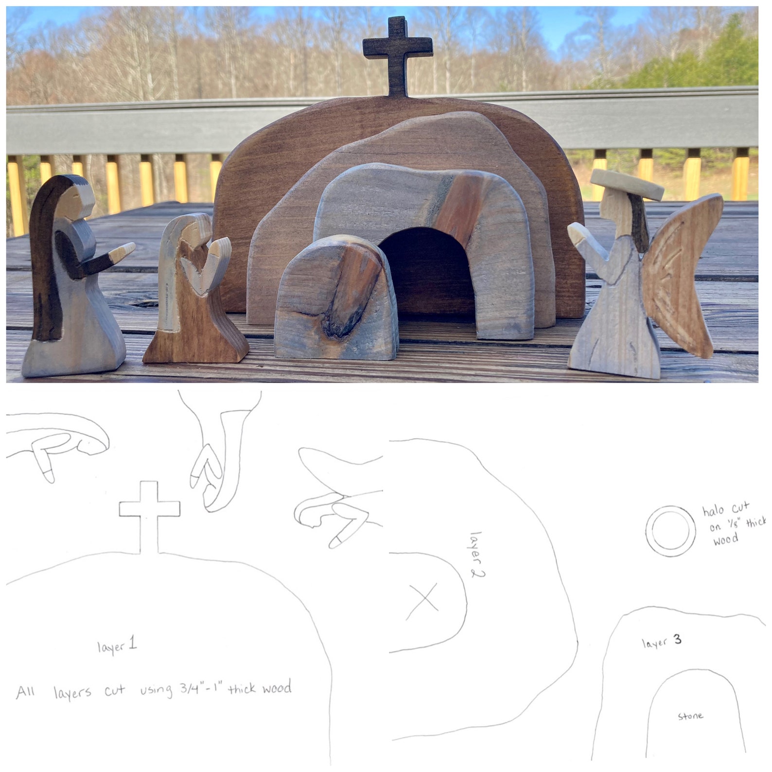 Resurrection Scene Scroll Saw TemplateEaster Template Etsy