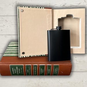 Ukryty sejf na butelkę z książką – prawdziwa pusta książka z butelką ze stali nierdzewnej | Secret Stash Box, prezent dla drużby
