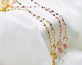 AYLAH - Glasses and Sunglasses Chain - minimalist design - helix design chain - rose gold / gold / silver