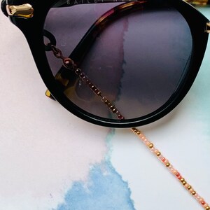 Genuine Miyuki Bead Glasses and Sunglasses Chain rose beads image 4