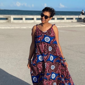 Ankara Maxi Dress with adjustable straps