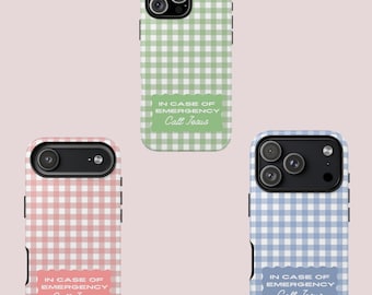 Custom Christian Blue, Green and Pink Gingham Design- Faith Phonecase