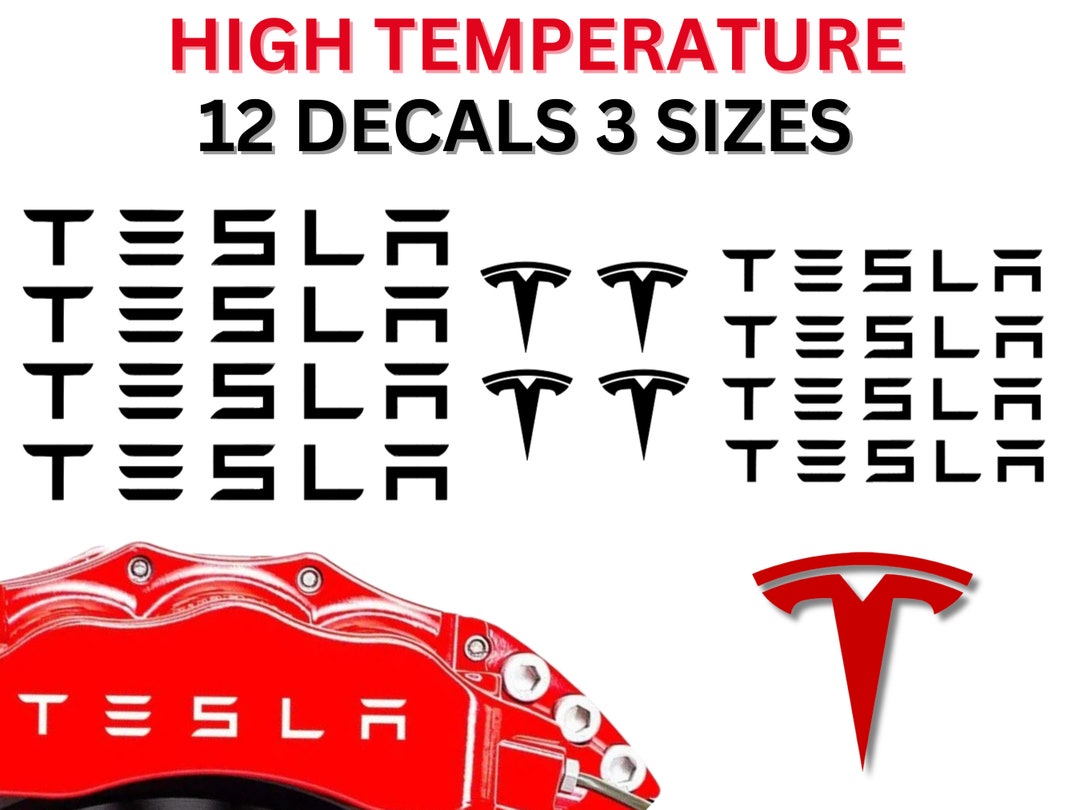 Tesla Brake Caliper Decal Stickers High Temperature Tesla Etsy