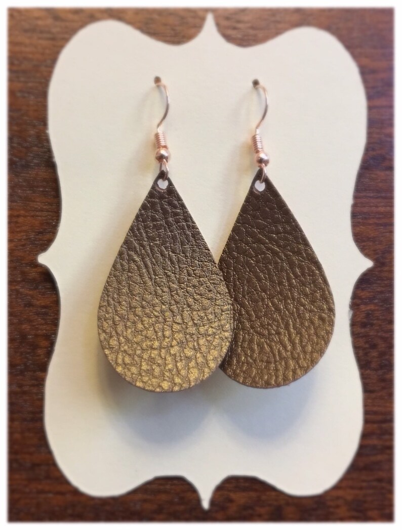 Faux Leather Teardrop Earrings Etsy