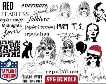 Taylor swift svg bundle, swiftie svg, eras tour svg, swift albums / song lyrics, cut files, taylors version, repuTAYtion, merry swiftmas svg