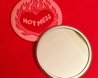 Hot Mess Pocket Mirror – 3" Inch Compact Mirror