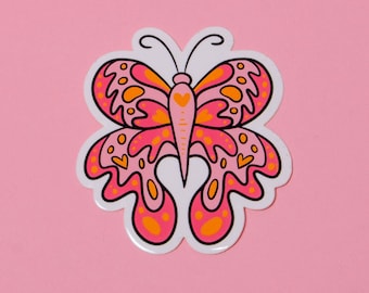 Groovy Butterfly Vinyl Sticker (Waterproof & UV Safe)