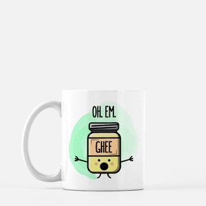Oh Em Ghee Ceramic Mug (The Cute Pista): Funny Indian Gift, Desi Gifts, Bollywood, South Asian Gifts, Indian Art, Indian Puns, Indian Mugs